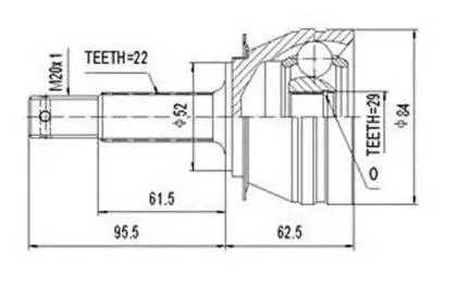 AYWIPARTS AW1510015 ШРУС НАРУЖНЫЙ NEXIA,LANOS SOHC БЕЗ АБС (AYWIPARTS) AW1510015