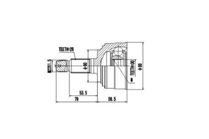 AYWIPARTS AW1510017 ШРУС НАРУЖНЫЙ HONDA HR-V 1,6 99- (AYWIPARTS) AW1510017