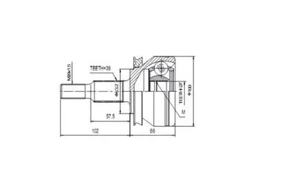 AYWIPARTS AW1510050 ШРУС НАРУЖНЫЙ VW TRANSPORTER 5 1,9TD-2,0TD 03- (AYWIPARTS) AW1510050