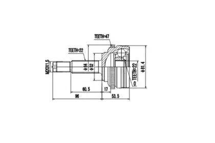 AYWIPARTS AW1510056A ШРУС НАРУЖНЫЙ AVEO 1,4 С АБС (AYWIPARTS) AW1510056A