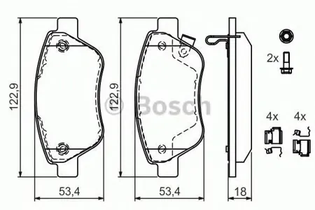 BOSCH 0986494092 Колодки торм.пер.