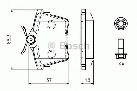 BOSCH 0986494095 Колодки тормозные дисковые задние Premium 1
