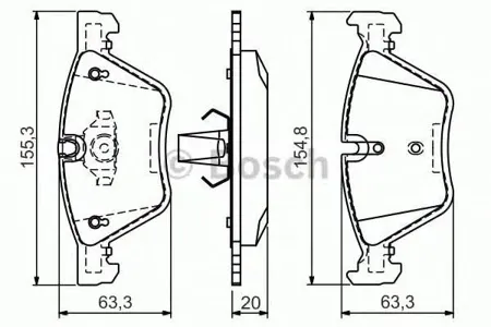 BOSCH 0986494118 0 986 494 118 FDB1773=1052 00 колодки дисковые п. BMW E60/E61 2.0i/2.3/2.5 03>