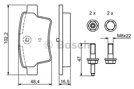 BOSCH 0986494199 Колодки тормозные дисковые | зад |