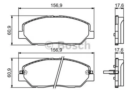 BOSCH 0986494227 0 986 494 227 колодки дисковые передние Hyundai Santa Fe 2.2CRDi/2.7i 05>