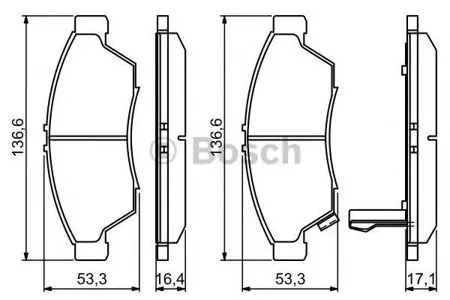 BOSCH 0986494238 0 986 494 238 колодки дисковые передние Suzuki Liana 1.3/1.6i/1.6 &4WD/1.4DDiS 01>