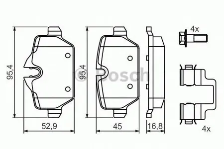 BOSCH 0986494269 0 986 494 269 0 986 424 820=1132 00 колодки дисковые з. BMW E87 1.6i/1.8D 04>