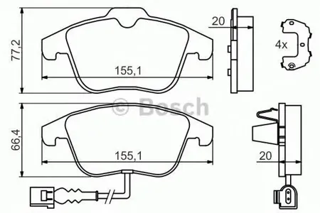 BOSCH 0986494372 0 986 494 372 колодки дисковые передние VW Tiguan 1.4TFSi/2.0TFSi/2.0TDi 07>