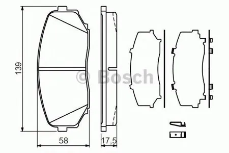 BOSCH 0986494375 0 986 494 375 колодки дисковые передние с антискрип. пластинами Mazda CX-7 2.3Turbo MZR DISI 07>