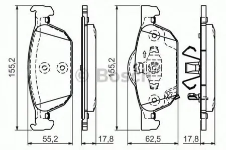 BOSCH 0986494383 Колодки тормозные HONDA ACCORD 08- перед.
