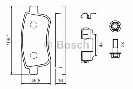 BOSCH 0986494384 Колодки тормозные дисковые задние