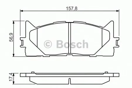 BOSCH 0986494430 0 986 494 430 колодки дисковые передние 157.8x17.4x56.9 Toyota Camry V40/V45 2.4/VVTi/3.5 06>