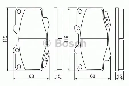 BOSCH 0986494497 0 986 494 497 колодки дисковые передние Toyota Hilux 2.5D 01>