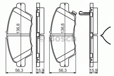 BOSCH 0986494562 0 986 494 562 колодки дисковые передние Honda Insight 1.3 Hybrid/Jazz III 1.2/1.4i 08>