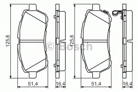 BOSCH 0986494574 0 986 494 574 колодки дисковые передние Daihatsu Materia, Ford Fiesta, Mazda 2 1.25-1.6/TDCi 06>