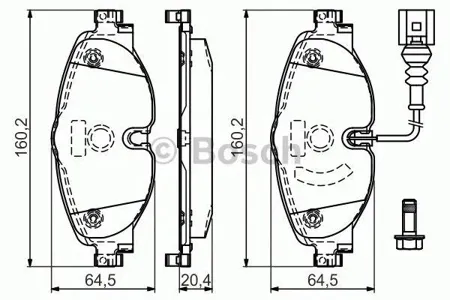 BOSCH 0986494660 0 986 494 660 колодки дисковые передние Audi A3/TT, Seat Leon, Skoda Octavia, VW Golf 12>