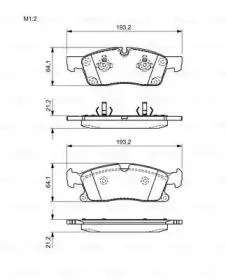 BOSCH 0986494672 0 986 494 672 колодки дисковые передние MB W166/X166 GL350/ML250 3.5/2.1D/3.0D 11>