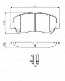 BOSCH 0986494675 0 986 494 675 колодки дисковые передние с антискр. пл. Mazda CX-5 2.0/2.0D 11>