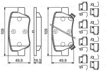 BOSCH 0986494933 Дисковые колодки задние