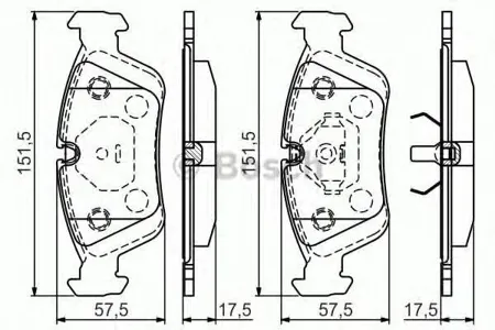 BOSCH 0986495060 Колодки тормозные дисковые передние Premium 2