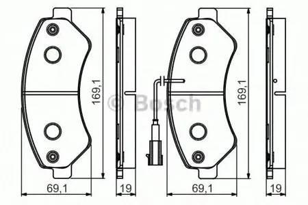 BOSCH 0986495095 0 986 495 095 колодки дисковые передние Citroen Jumper 2.2HDi/3.0HDi, Fiat Ducato 2.3D/3.0D 06>