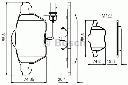 BOSCH 0986495241 0 986 495 241 колодки дисковые передние Audi A6 1.8T/2.0/2.5TDi 97-02,VW Passat 1.6-2.5TDi 98>
