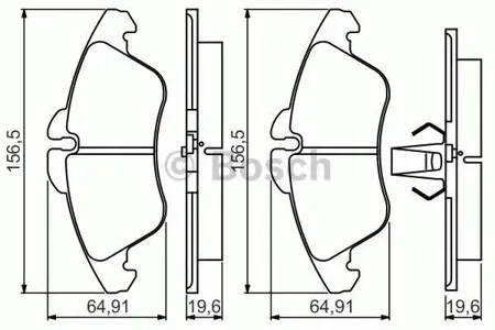 BOSCH 0986495245 0 986 495 245 колодки дисковые п.  MB Vito/Sprinter 208D/308D, VW LT 28-35 95>