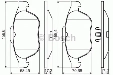 BOSCH 0986495264 Дисковые колодки передние PREMIUM2
