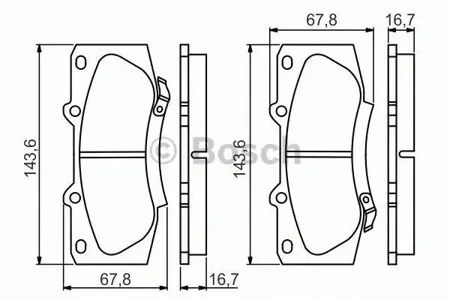 BOSCH 0986495352 0 986 495 352 колодки дисковые передние с антискрип. пластинами Toyota Hilux 2.5D/2.5-3.0D-4D 07>